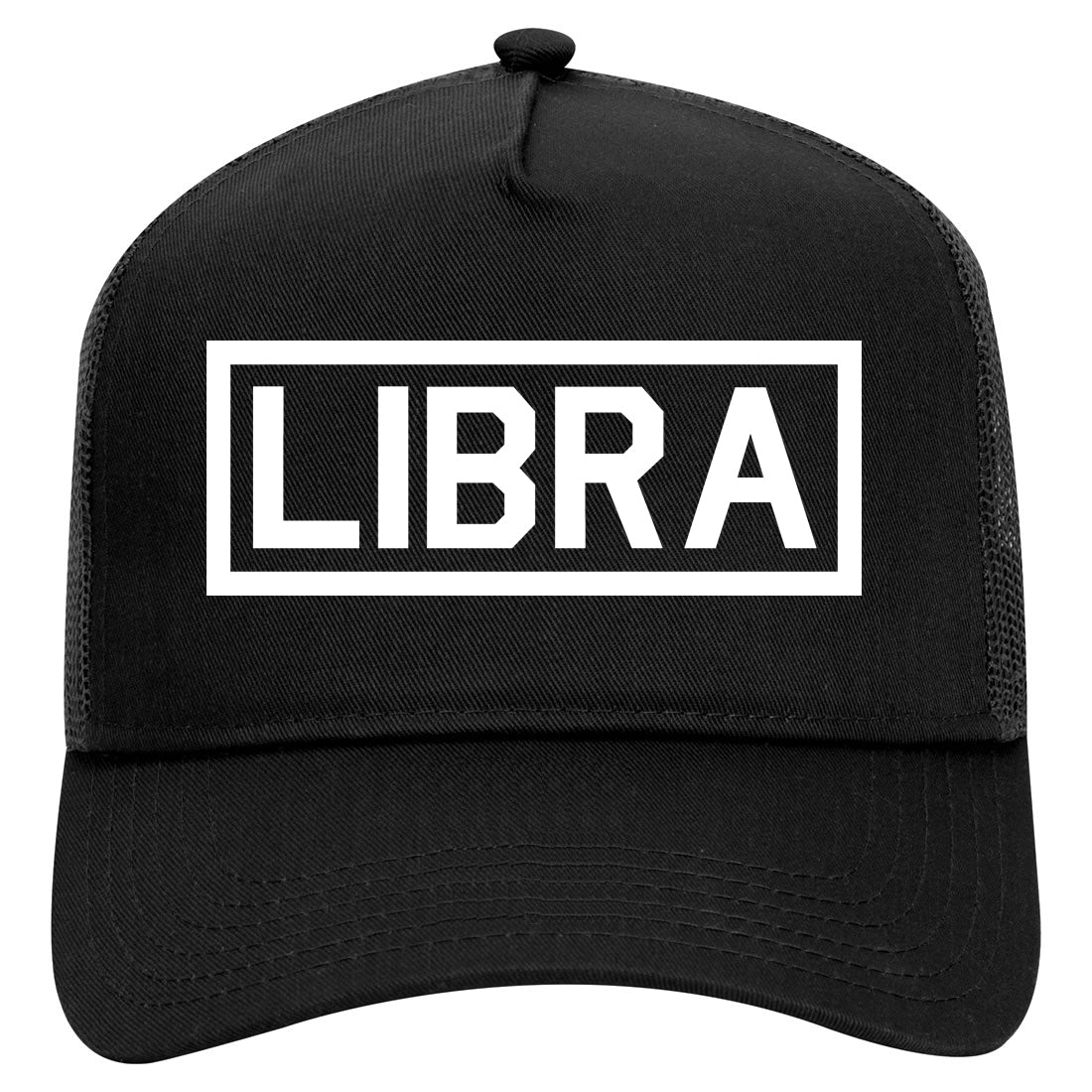 Libra Horoscope Astrology Sign Mens Mesh Trucker Hat Black
