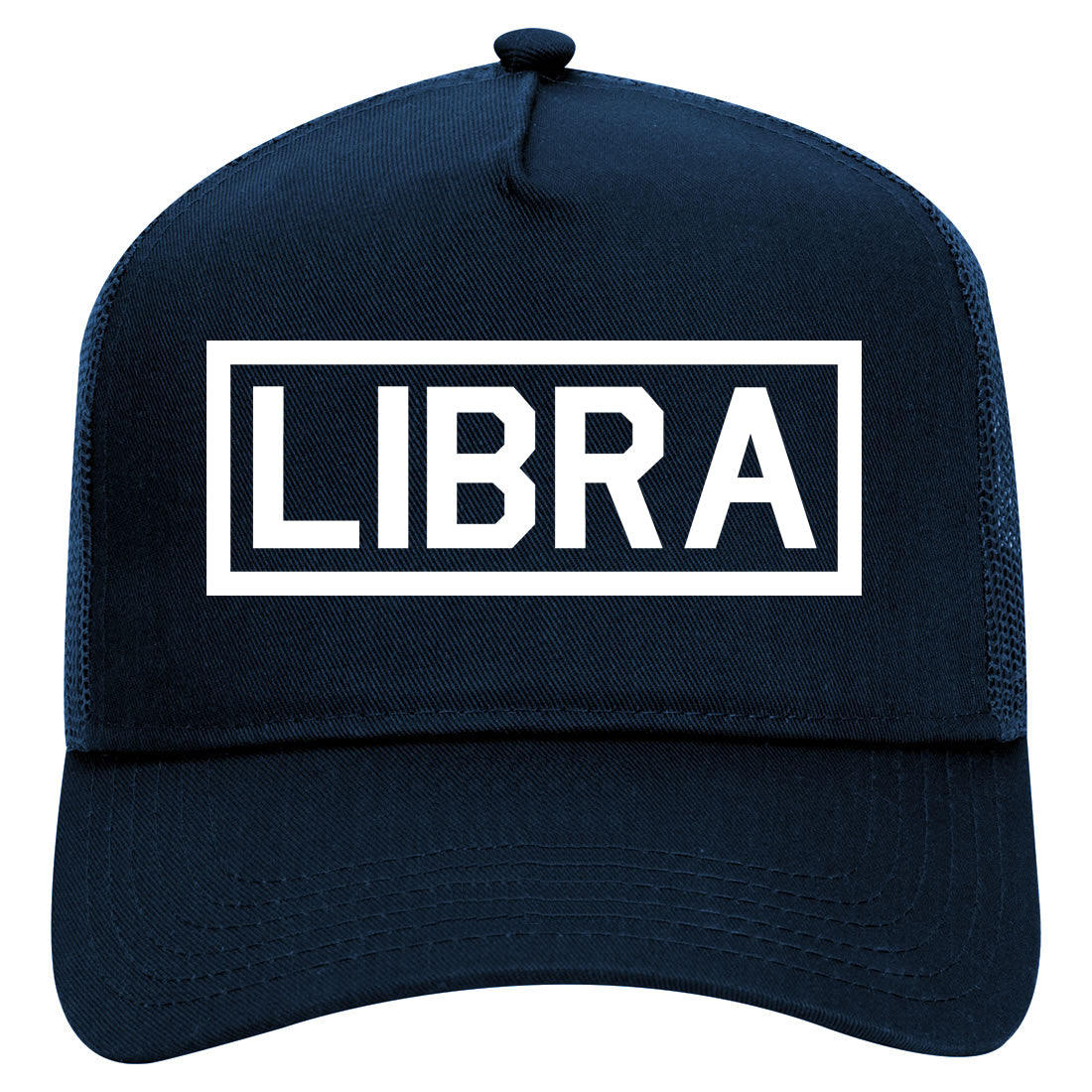 Libra Horoscope Astrology Sign Mens Mesh Trucker Hat Navy Blue