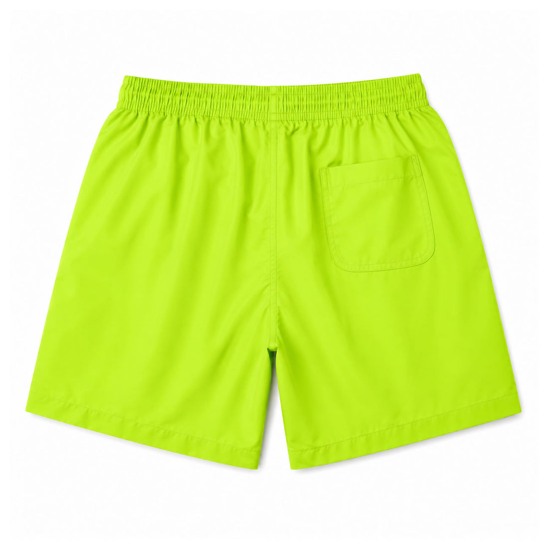 Neon Green Men's Casual Woven Drawstring Shorts Back