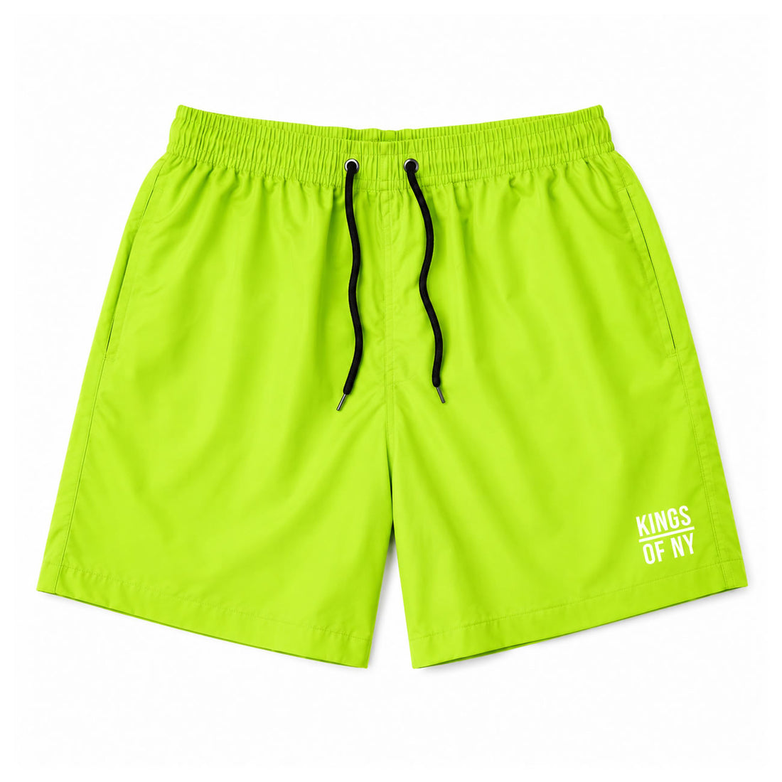 Neon Green Men's Casual Woven Drawstring Shorts