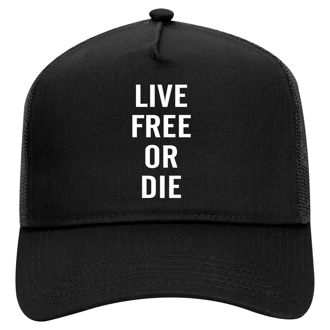 Live Free Or Die Mens Mesh Trucker Hat Black