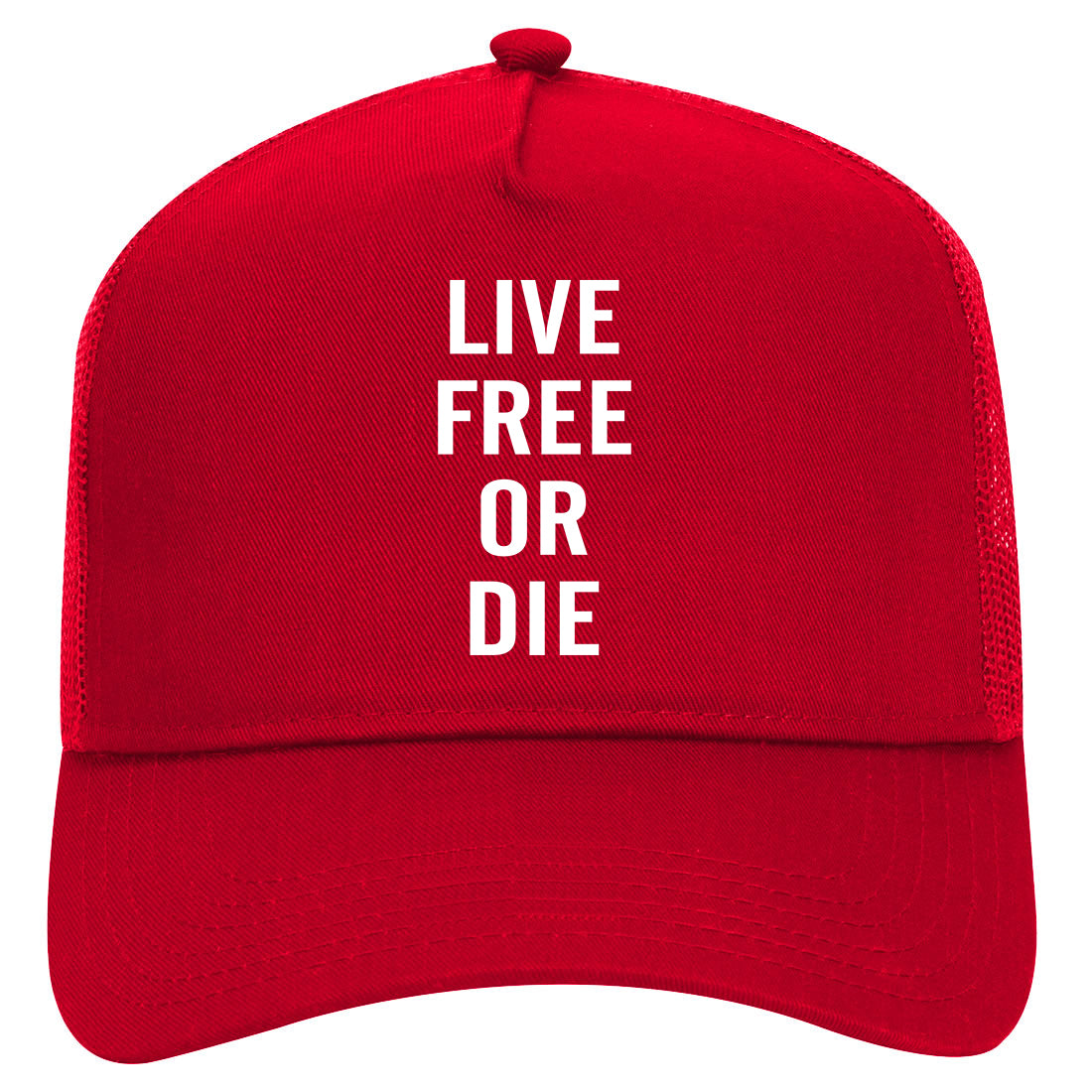 Live Free Or Die Mens Mesh Trucker Hat Red