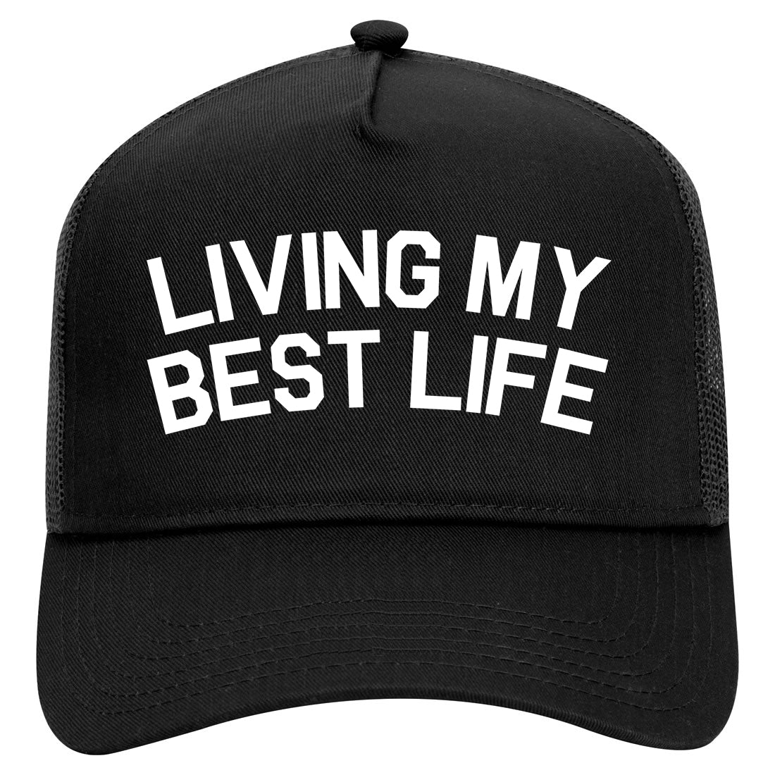 Living My Best Life Mens Mesh Trucker Hat Black