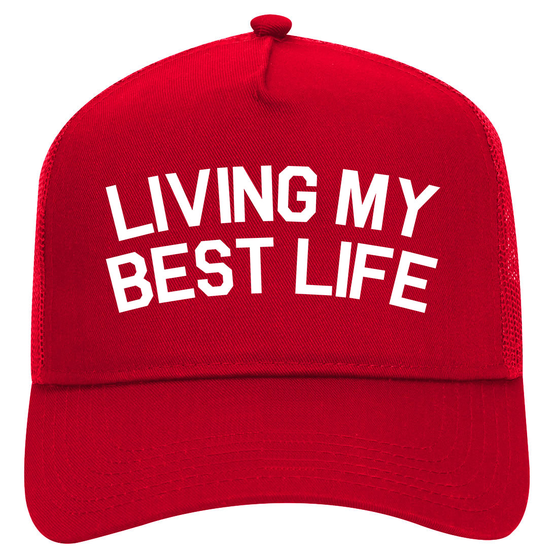 Living My Best Life Mens Mesh Trucker Hat Red