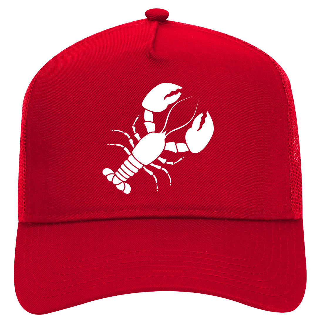 Lobster Seafood Mens Mesh Trucker Hat Red