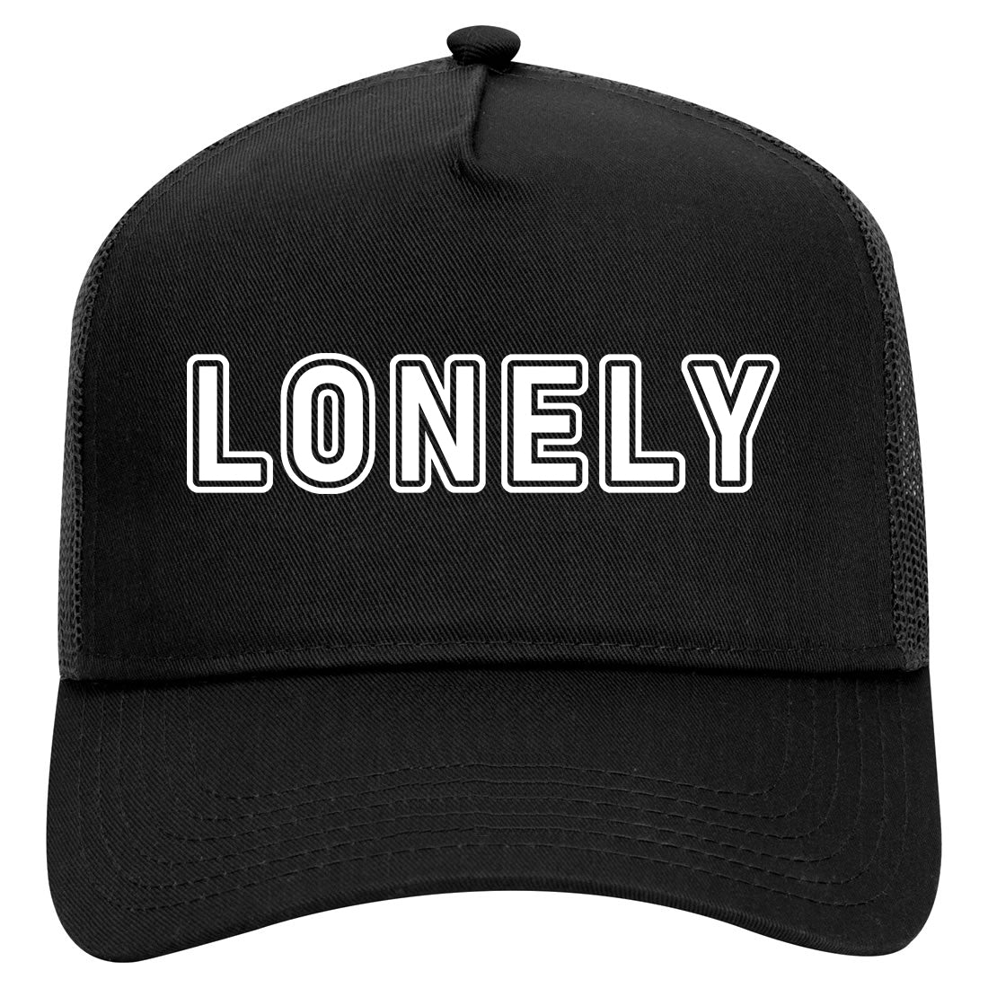 Lonely Sad Mens Mesh Trucker Hat Black