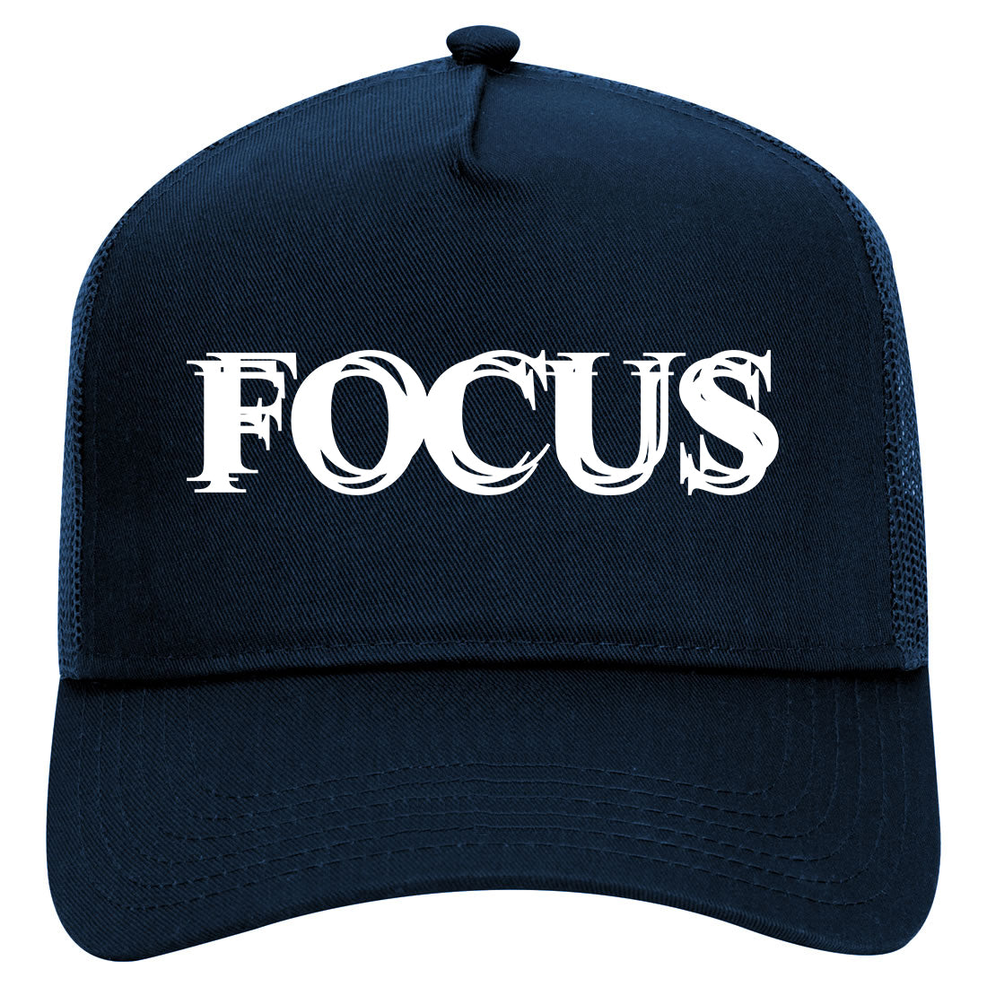 Losing Focus Mens Mesh Trucker Hat Navy Blue