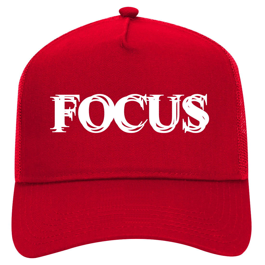 Losing Focus Mens Mesh Trucker Hat Red