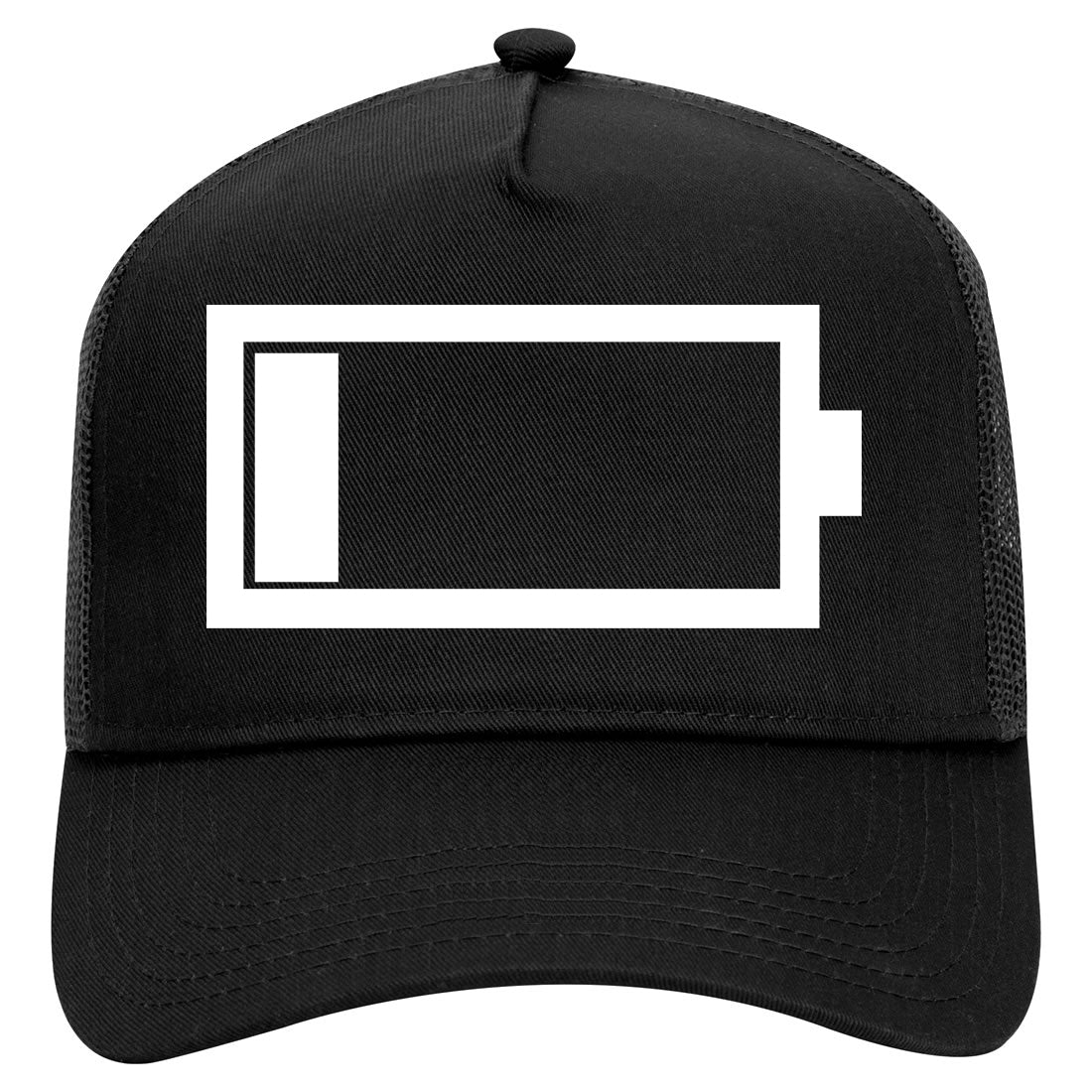 Low Battery Symbol Mens Mesh Trucker Hat Black