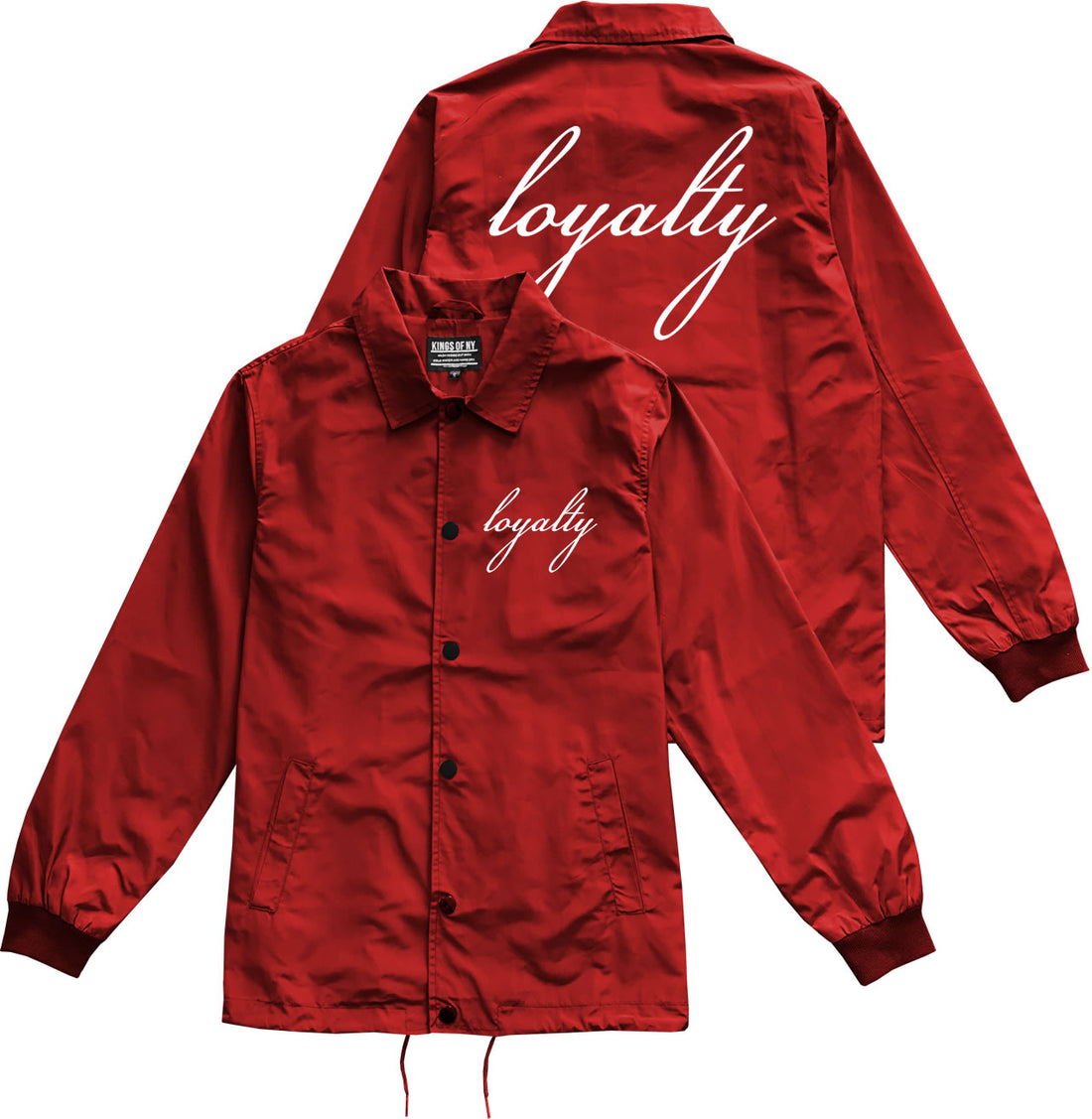 Loyalty Scirpt Mens Coaches Jacket Crimson Red