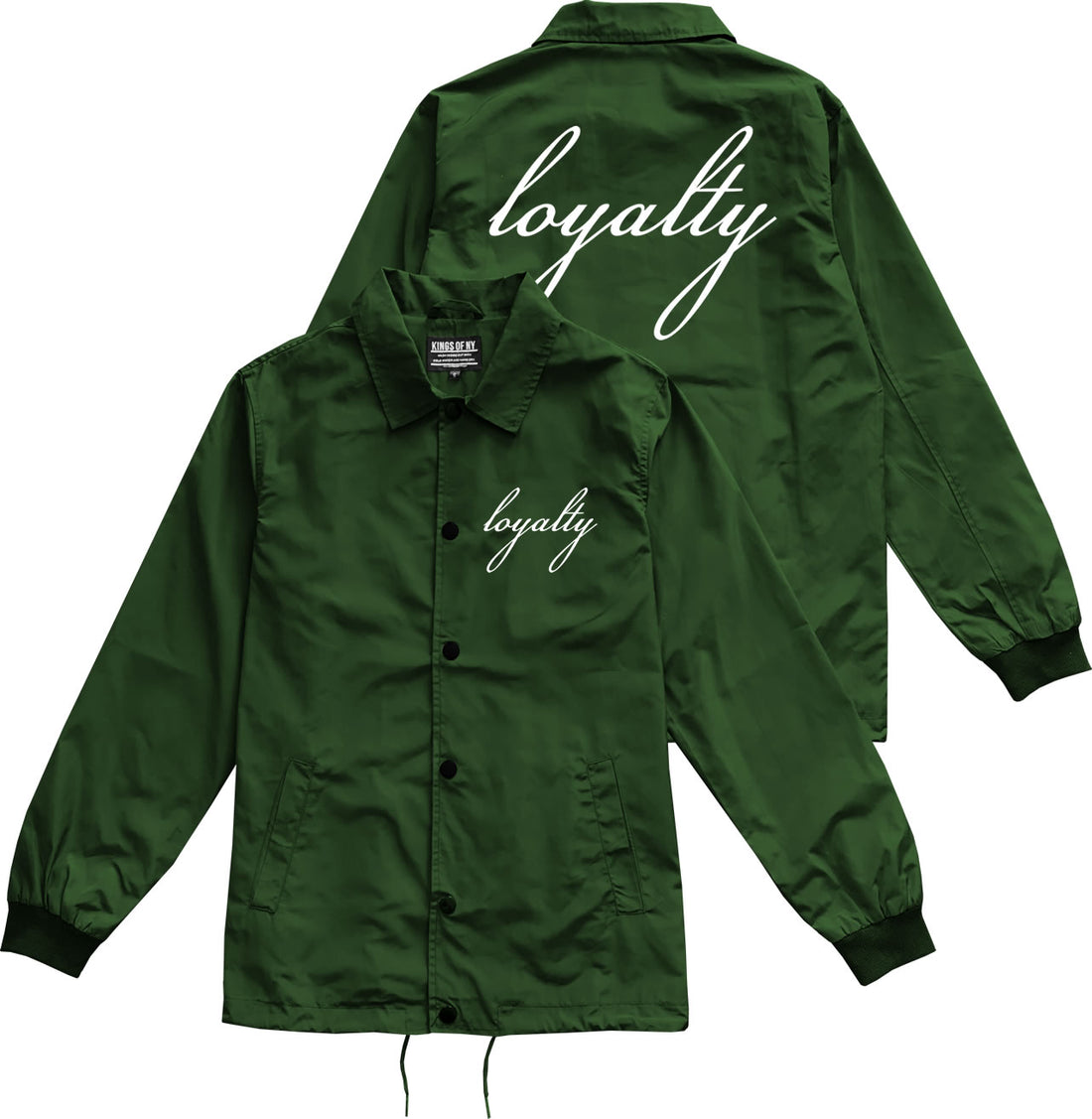Loyalty Scirpt Mens Coaches Jacket Forest Green