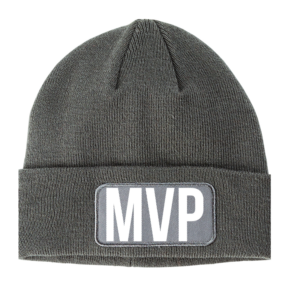 MVP Most Valuable Player Sports Winter Knit Adult Beanie Hat Grey