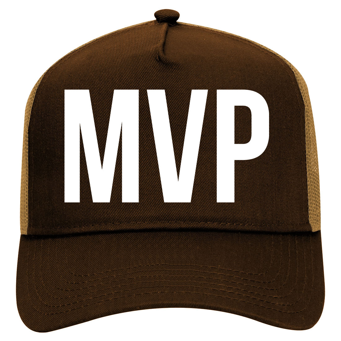 MVP Most Valuable Player Sports Mens Mesh Trucker Hat Brown