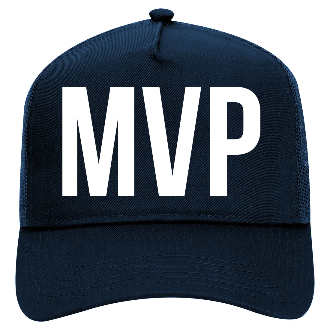 MVP Most Valuable Player Sports Mens Mesh Trucker Hat Navy Blue