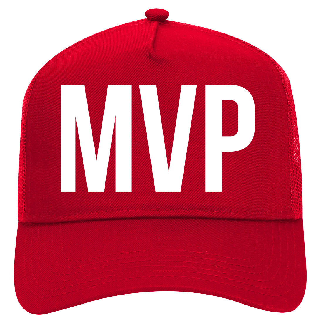 MVP Most Valuable Player Sports Mens Mesh Trucker Hat Red