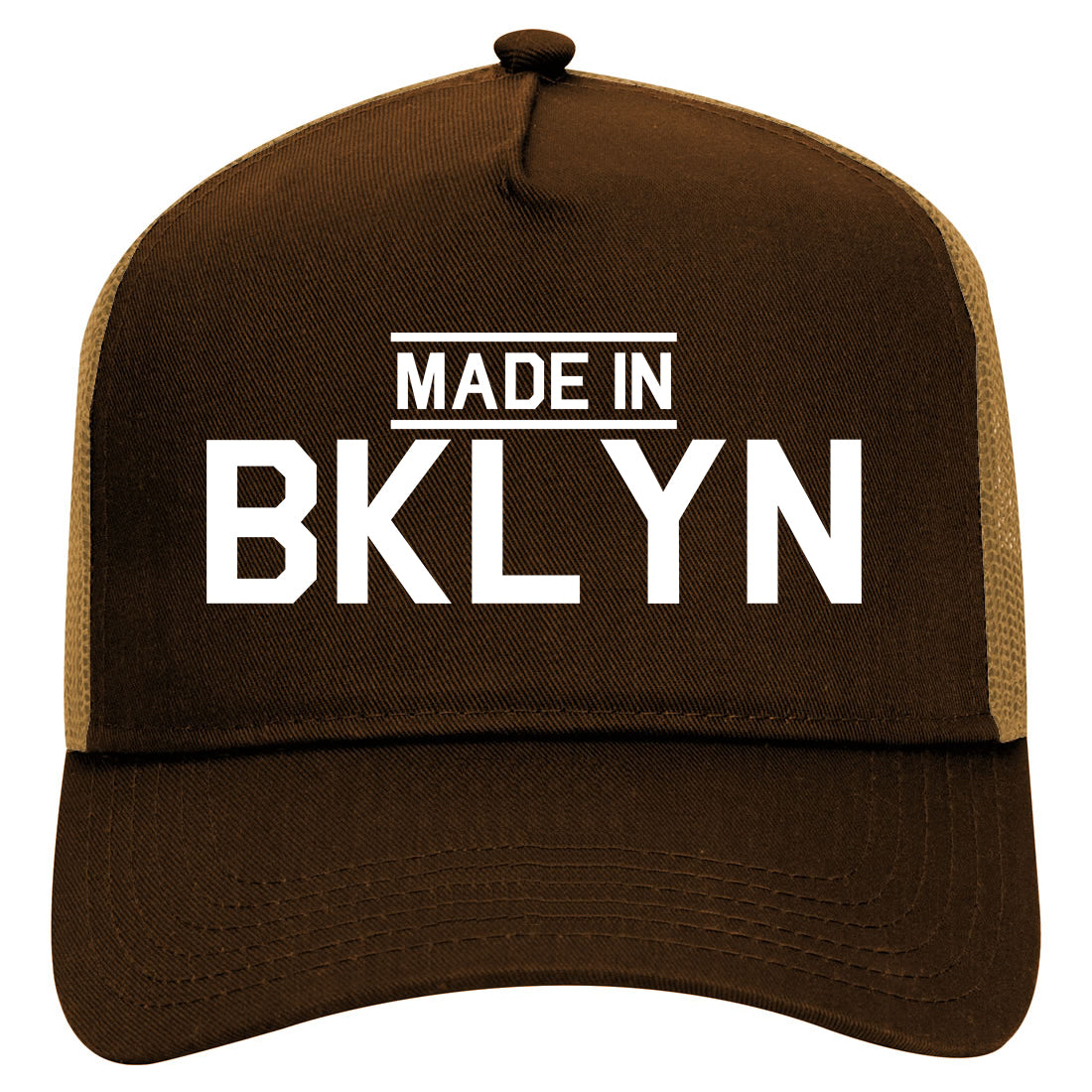 Made In BKLYN Brooklyn Mens Mesh Trucker Hat Brown