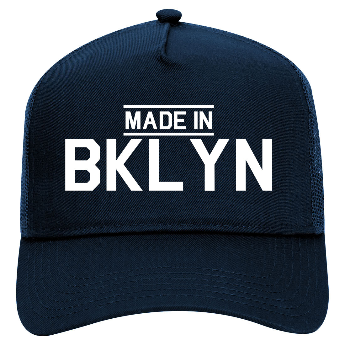 Made In BKLYN Brooklyn Mens Mesh Trucker Hat Navy Blue