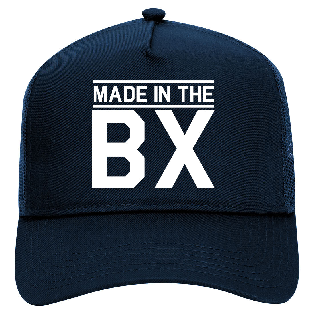 Made In The BX Bronx Mens Mesh Trucker Hat Navy Blue