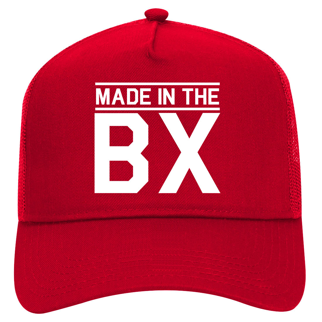 Made In The BX Bronx Mens Mesh Trucker Hat Red