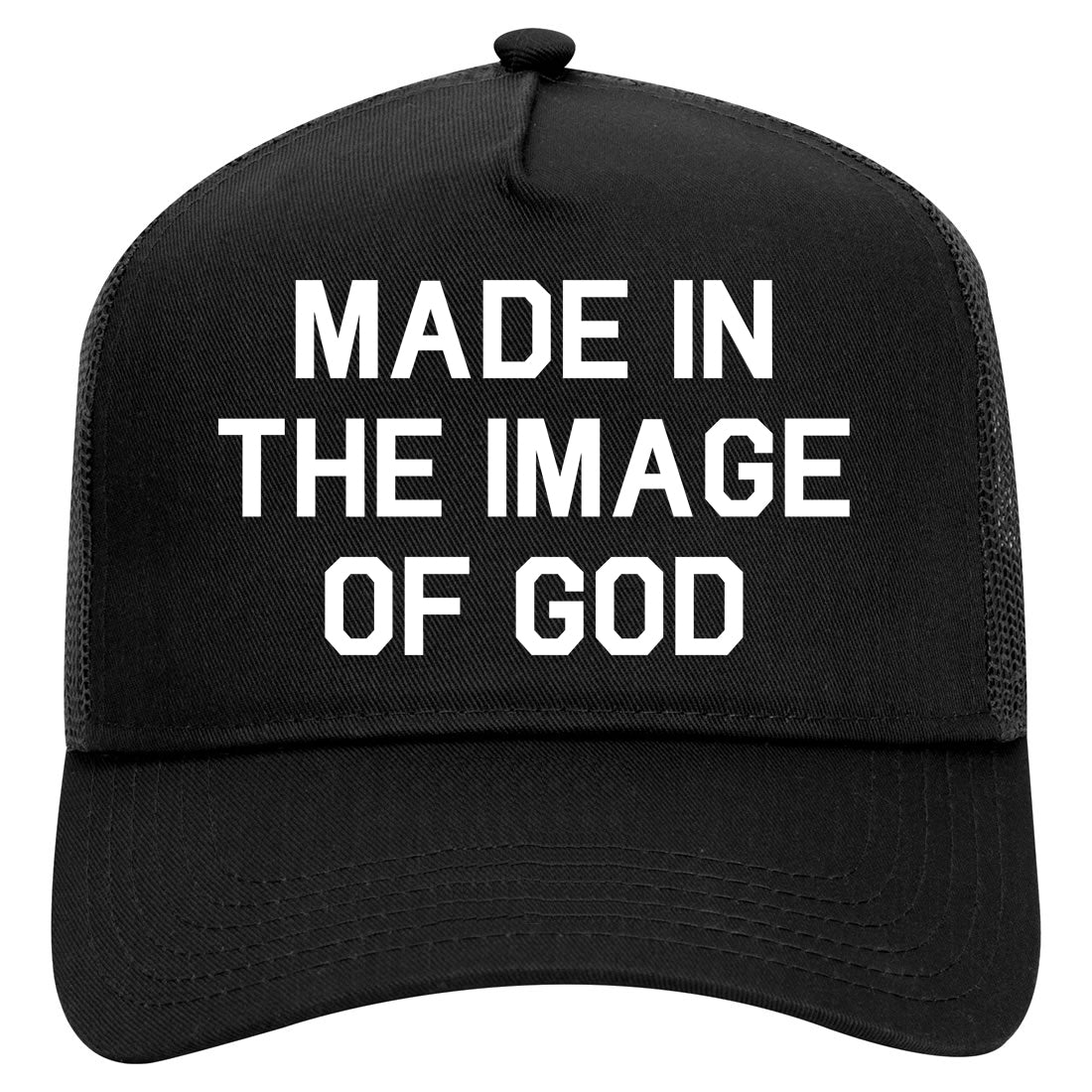Made In The Image Of God Mens Mesh Trucker Hat Black