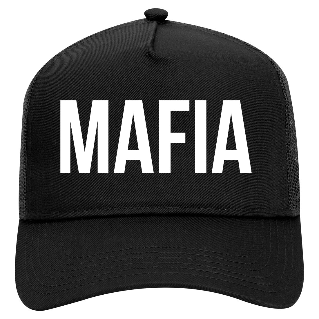 Mafia Squad Crew Mens Mesh Trucker Hat Black