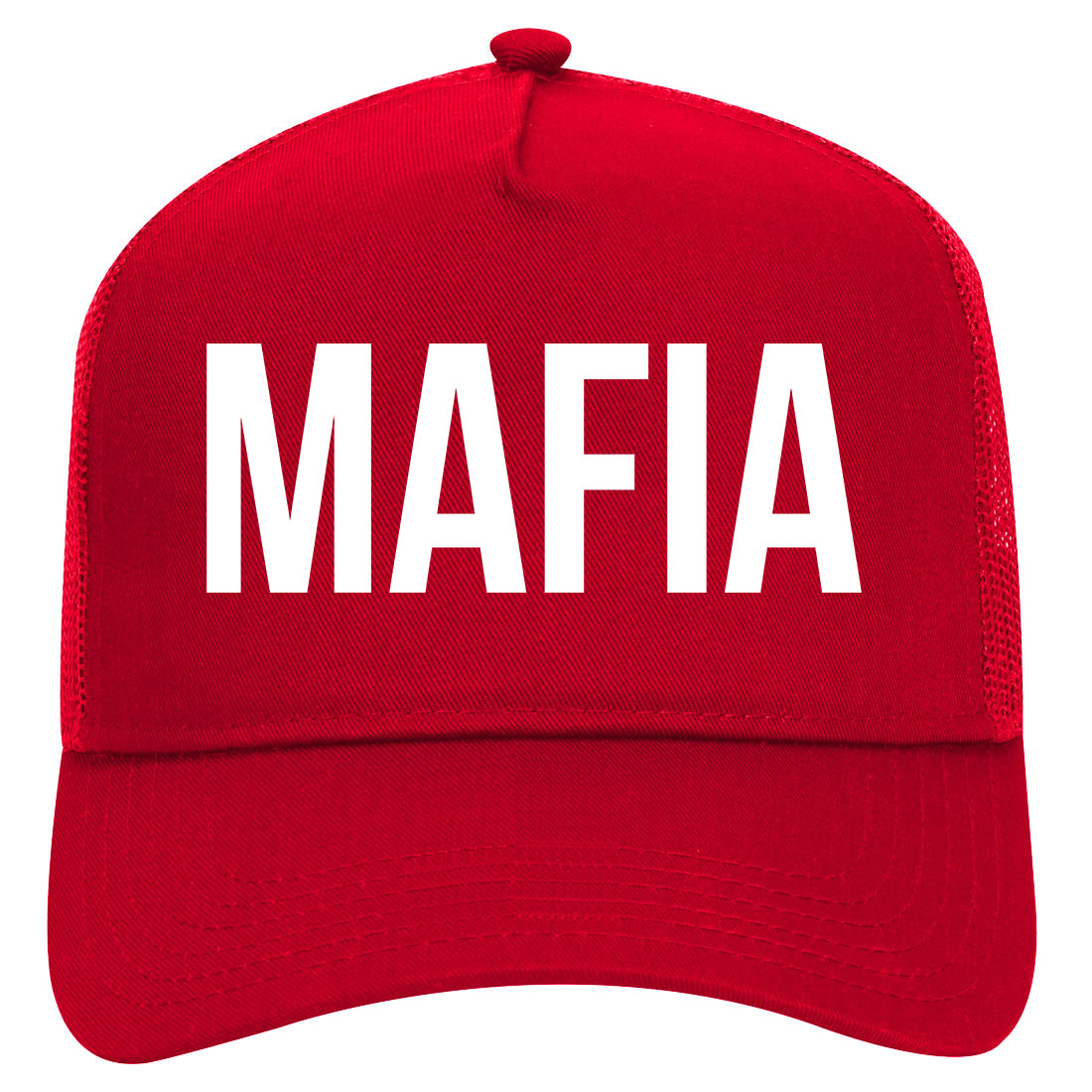 Mafia Squad Crew Mens Mesh Trucker Hat Red