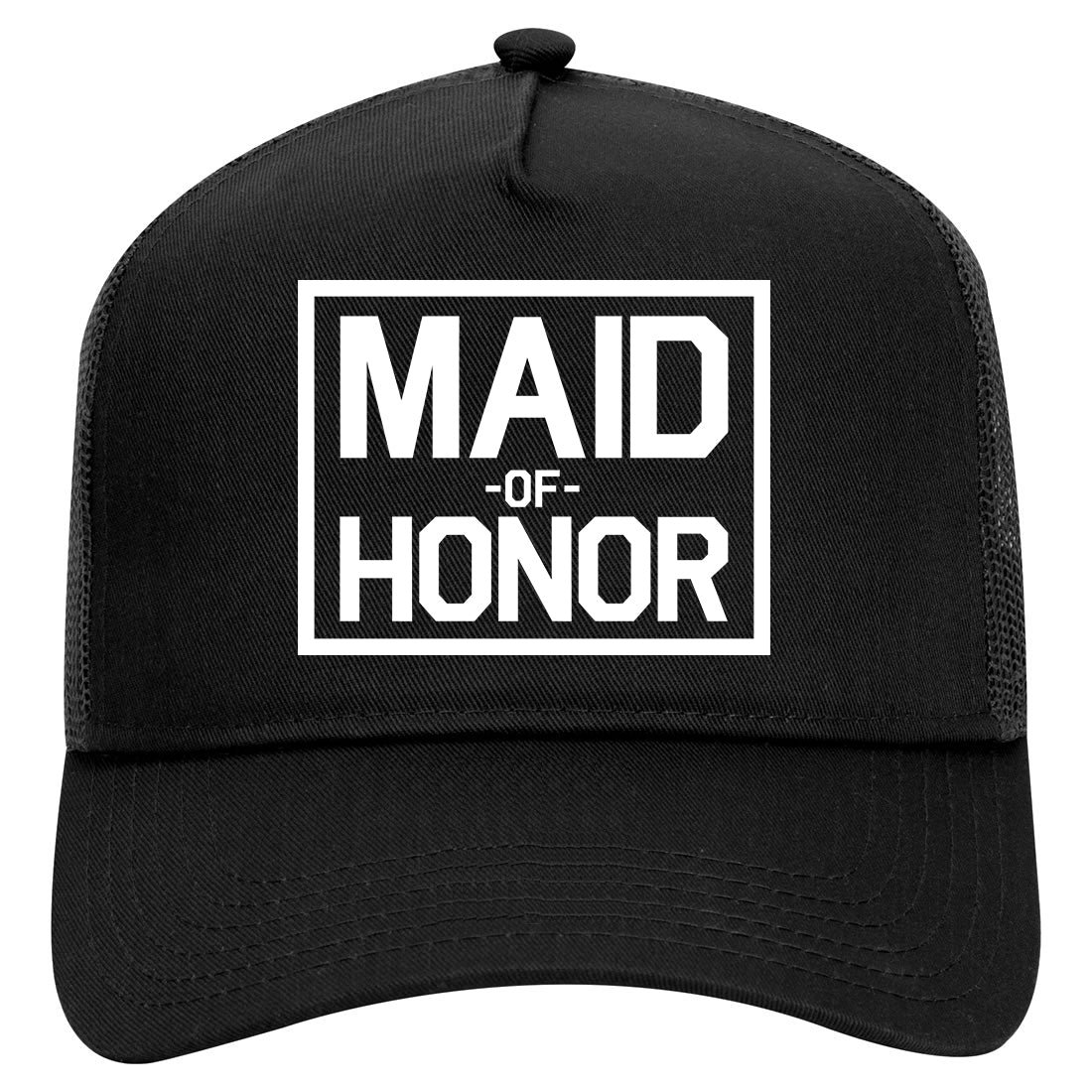 Maid Of Honor Wedding Mens Mesh Trucker Hat Black