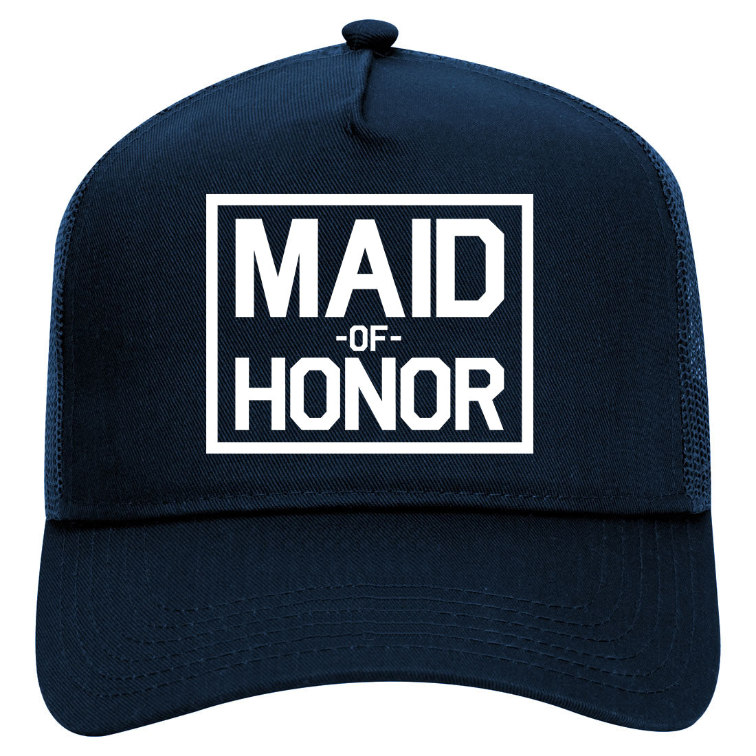 Maid Of Honor Wedding Mens Mesh Trucker Hat Navy Blue