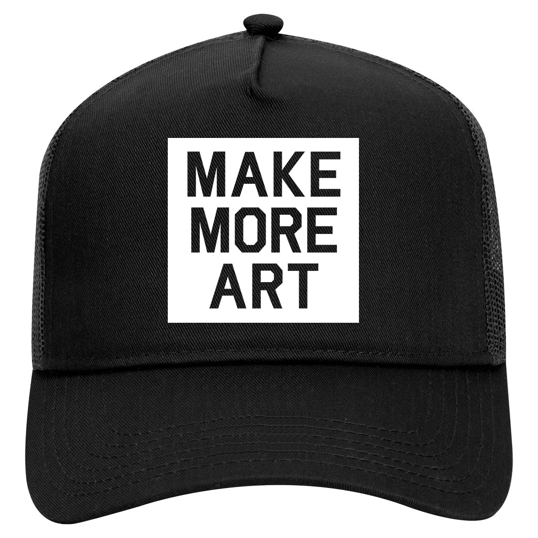 Make More Art Mens Mesh Trucker Hat Black