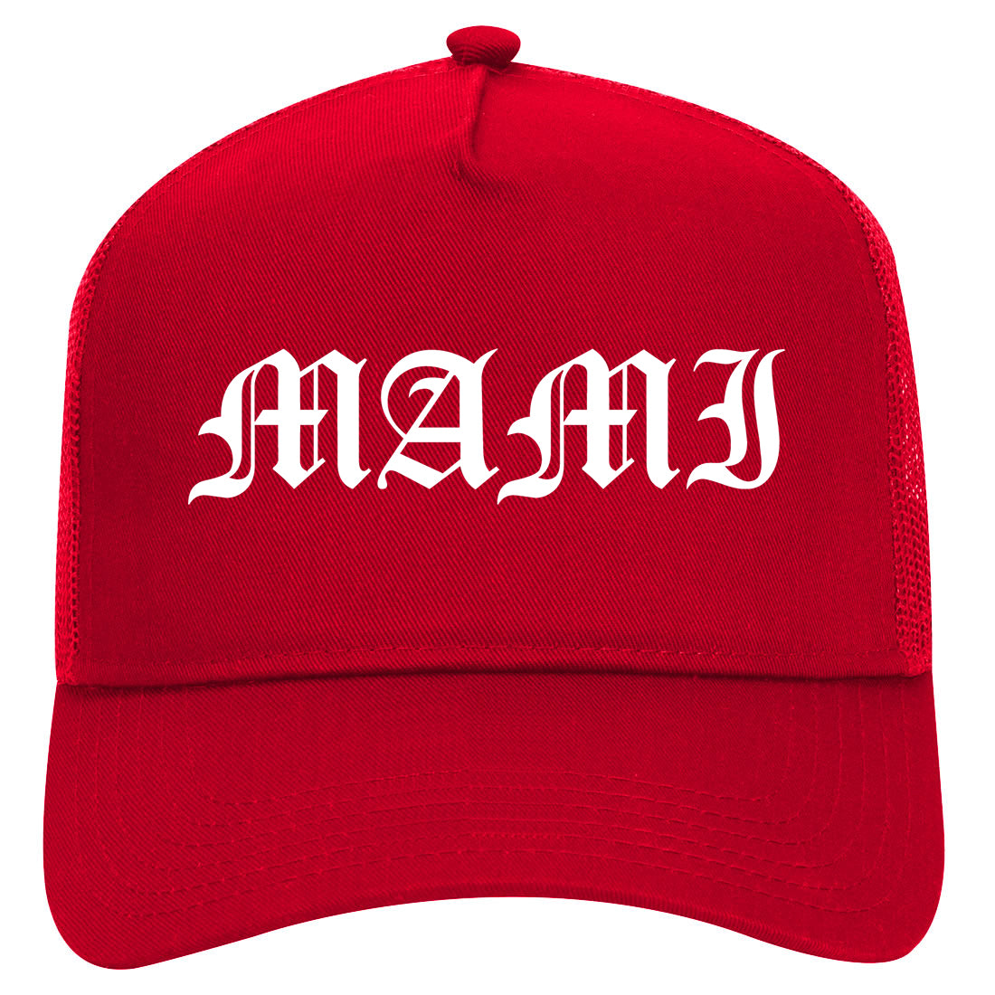 Mami Old English Latina Mothers Day Mens Mesh Trucker Hat Red