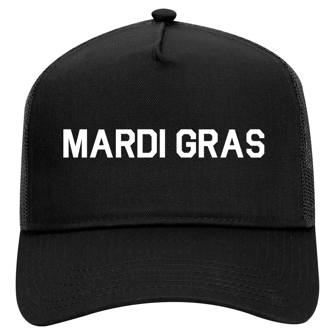 Mardi Gras New Orleans Mens Mesh Trucker Hat Black