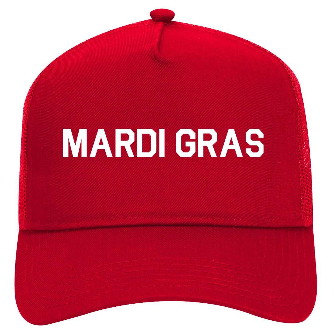 Mardi Gras New Orleans Mens Mesh Trucker Hat Red