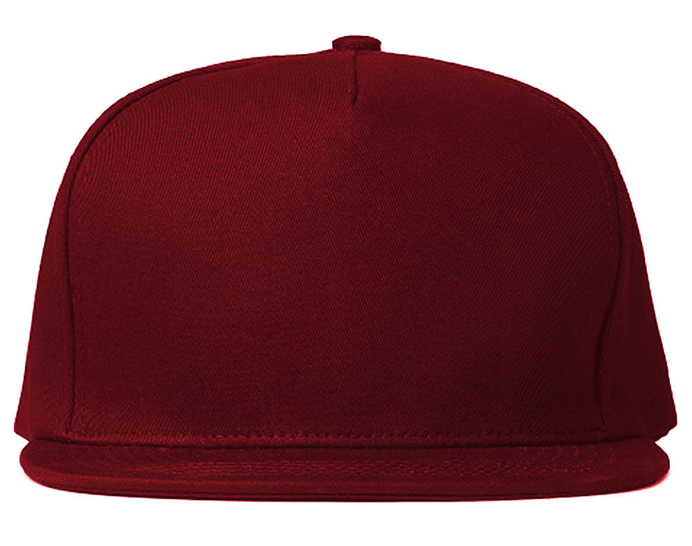 Blank Maroon Adult Men's 5 Panel Snapback Hat