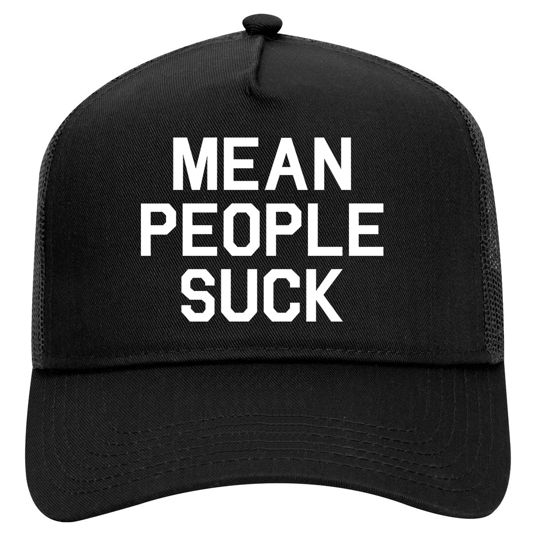 Mean People Suck Mens Mesh Trucker Hat Black