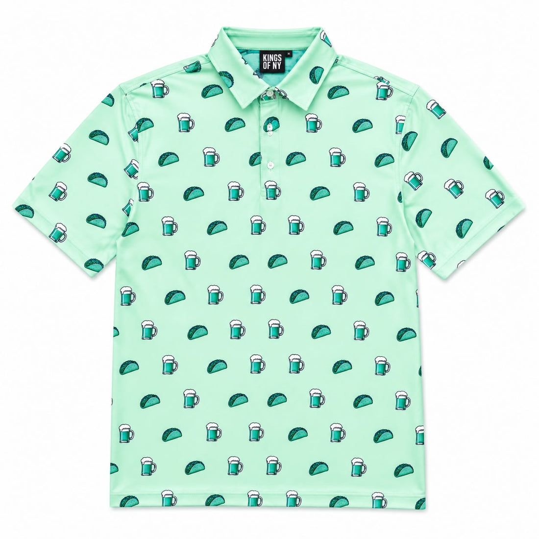 Mint Green Tacos And Beer Men's Golf Polo Shirt