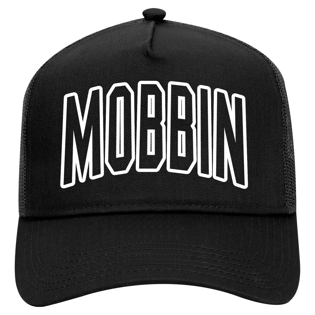 Mobbin Outline Squad Mens Mesh Trucker Hat Black