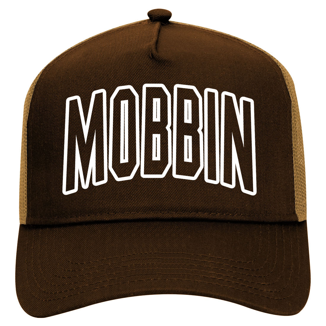 Mobbin Outline Squad Mens Mesh Trucker Hat Brown