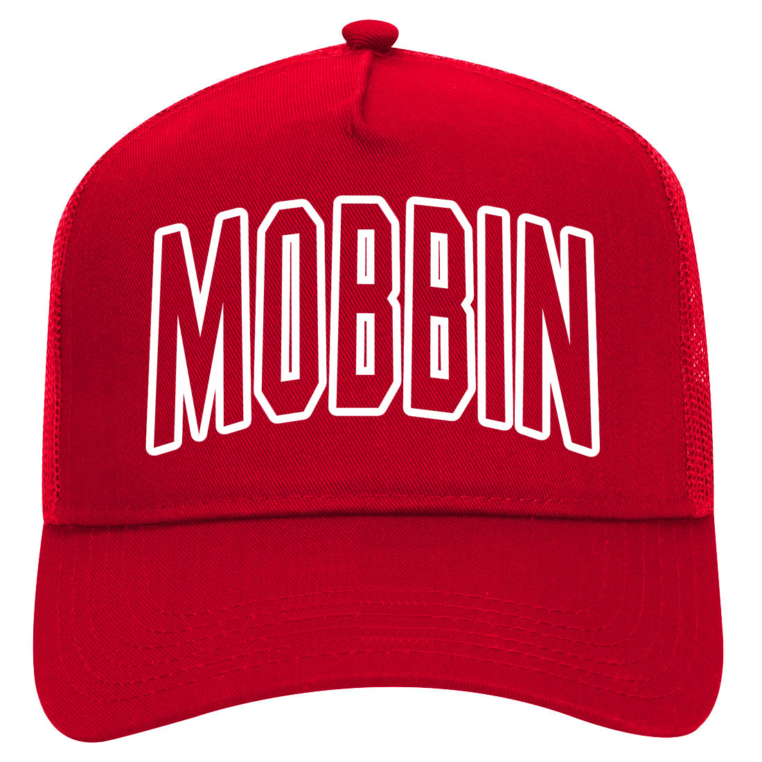 Mobbin Outline Squad Mens Mesh Trucker Hat Red