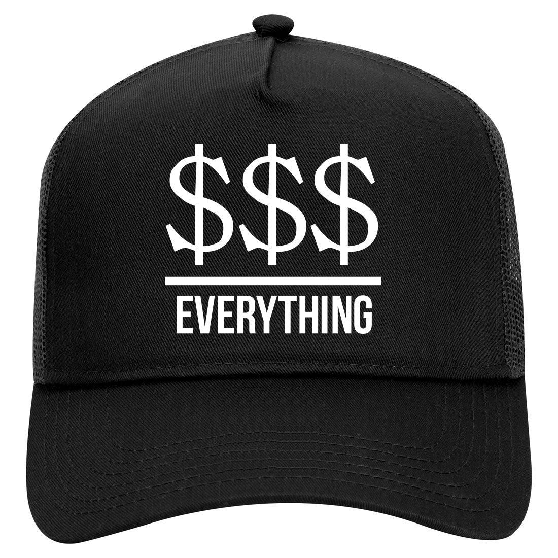 Money Over Everything Mens Mesh Trucker Hat Black