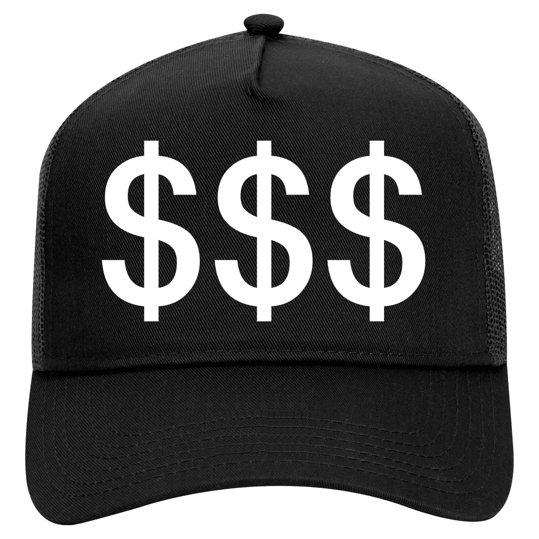 Money Signs Mens Mesh Trucker Hat Black