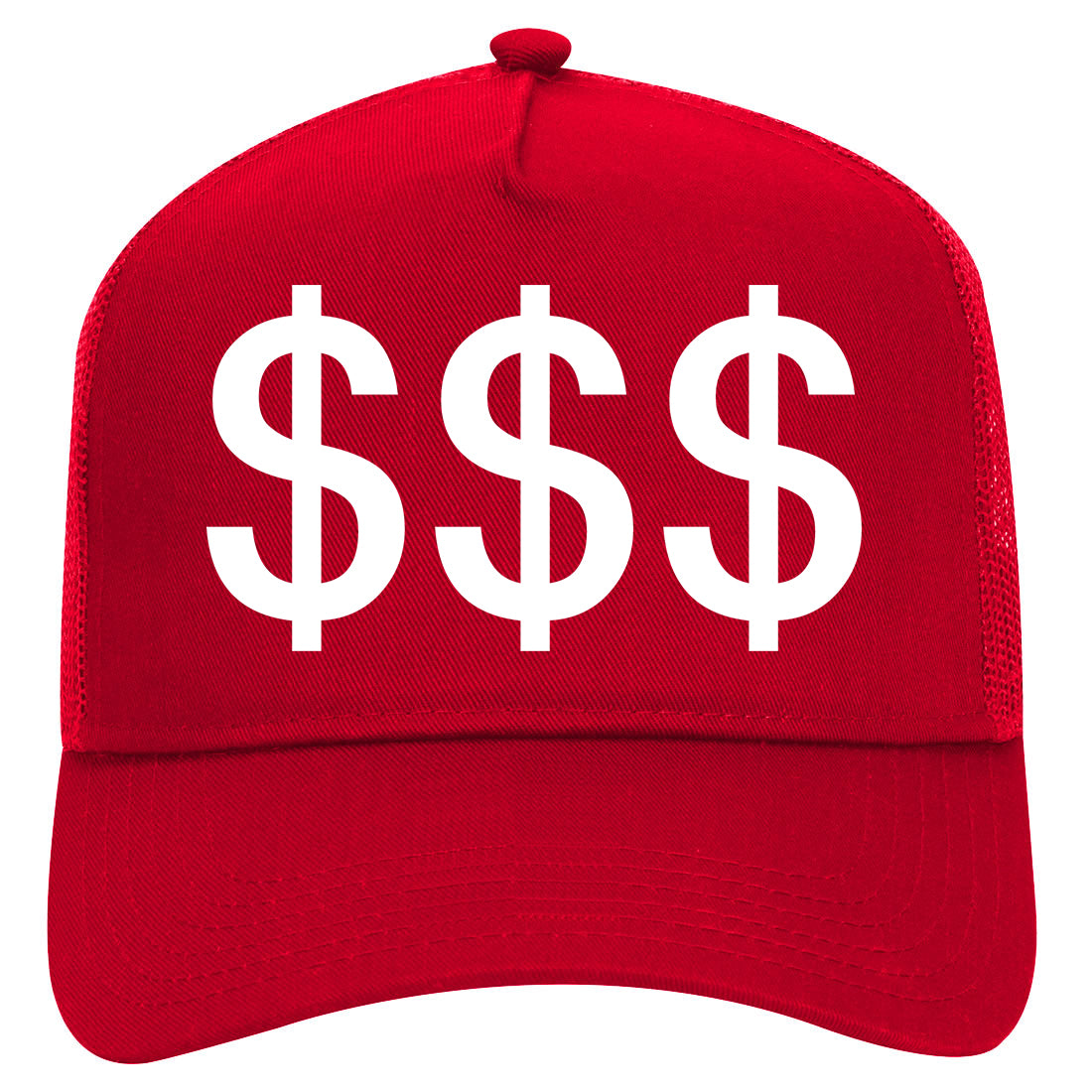 Money Signs Mens Mesh Trucker Hat Red