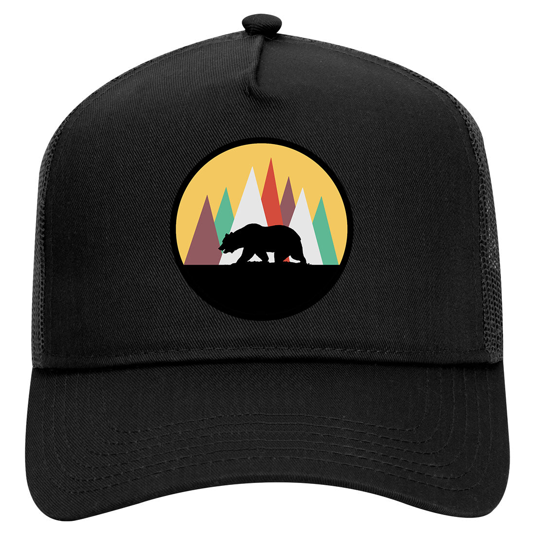 Mountain Bear Outdoor Mens Mesh Trucker Hat Black