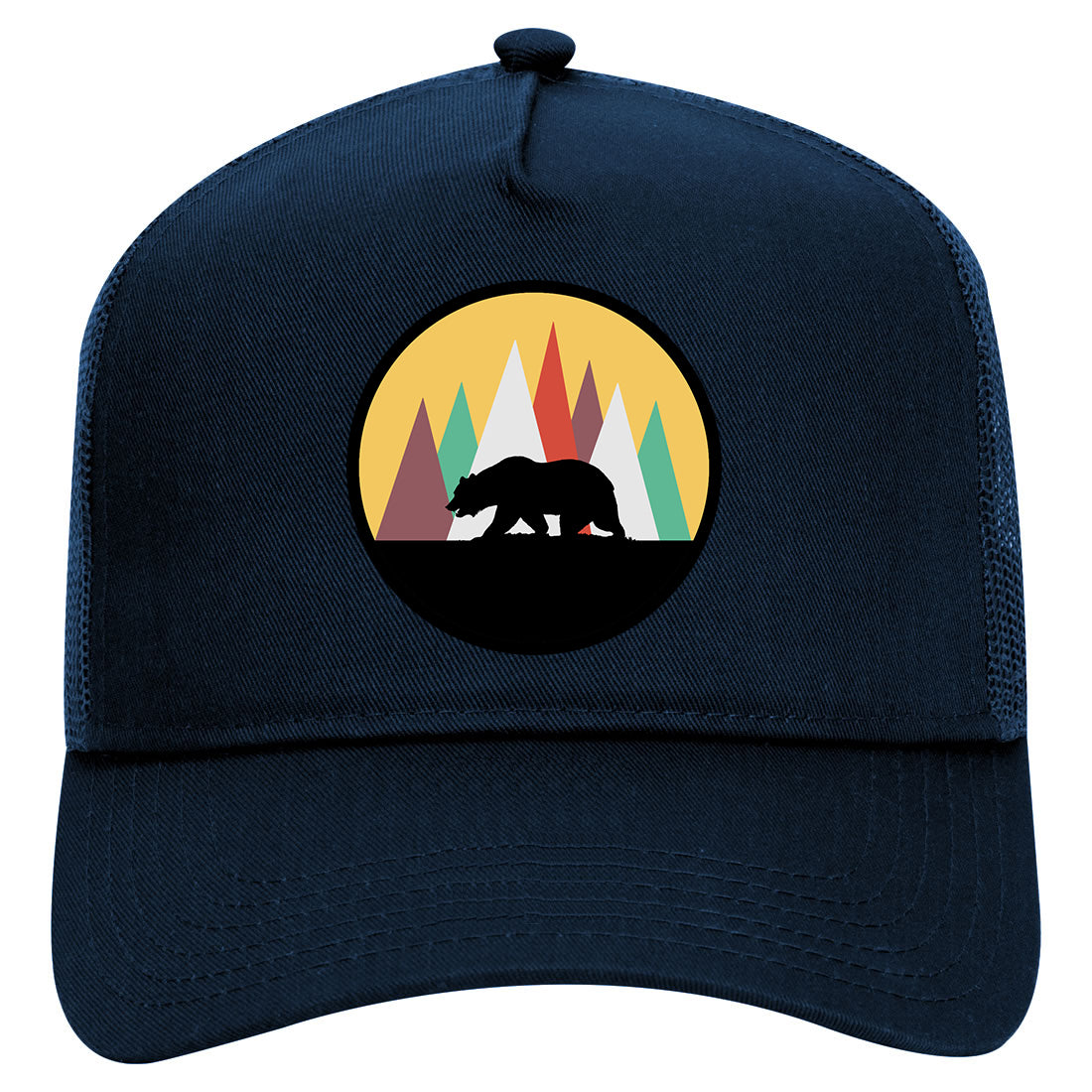 Mountain Bear Outdoor Mens Mesh Trucker Hat Navy Blue