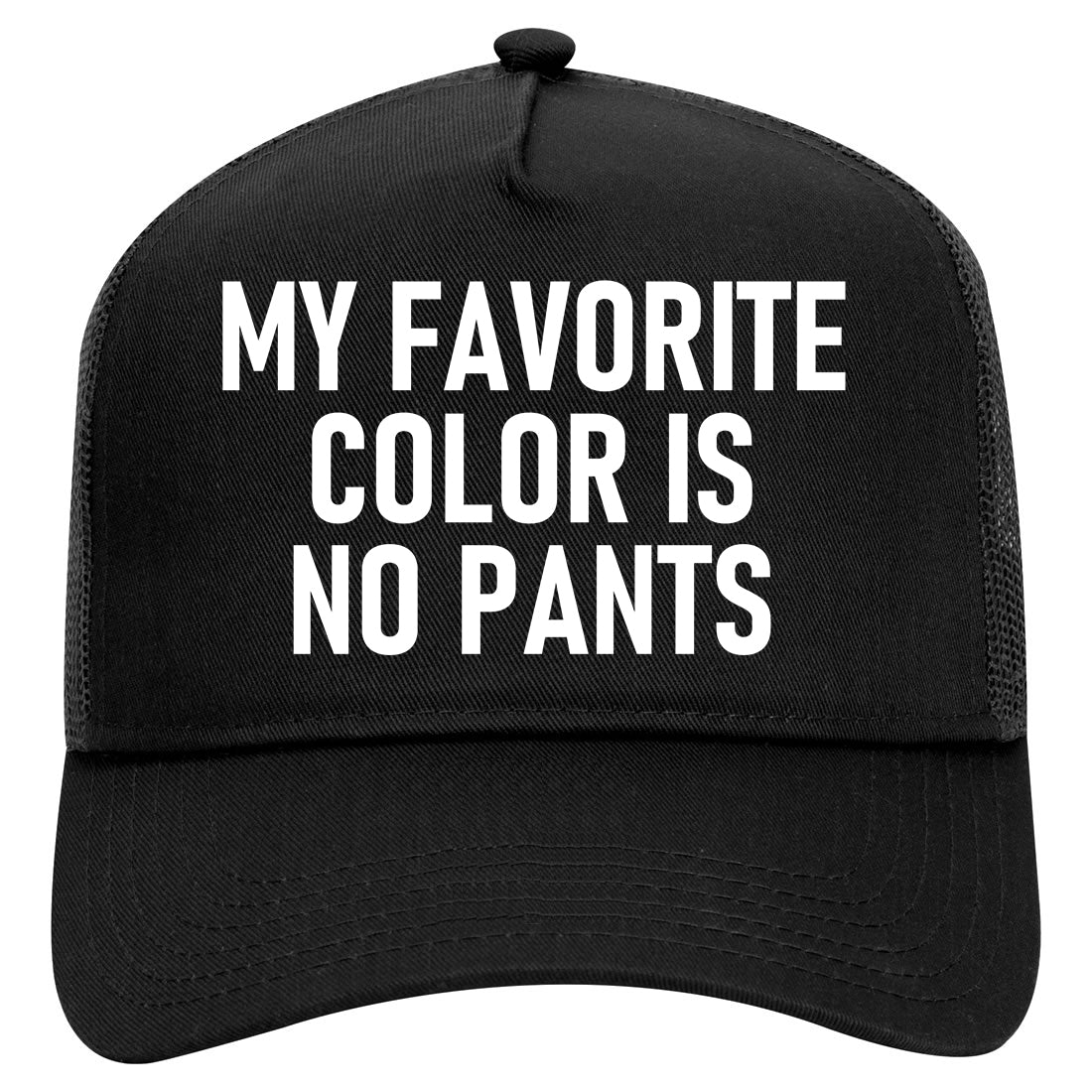 My Favorite Color Is No Pants Mens Mesh Trucker Hat Black