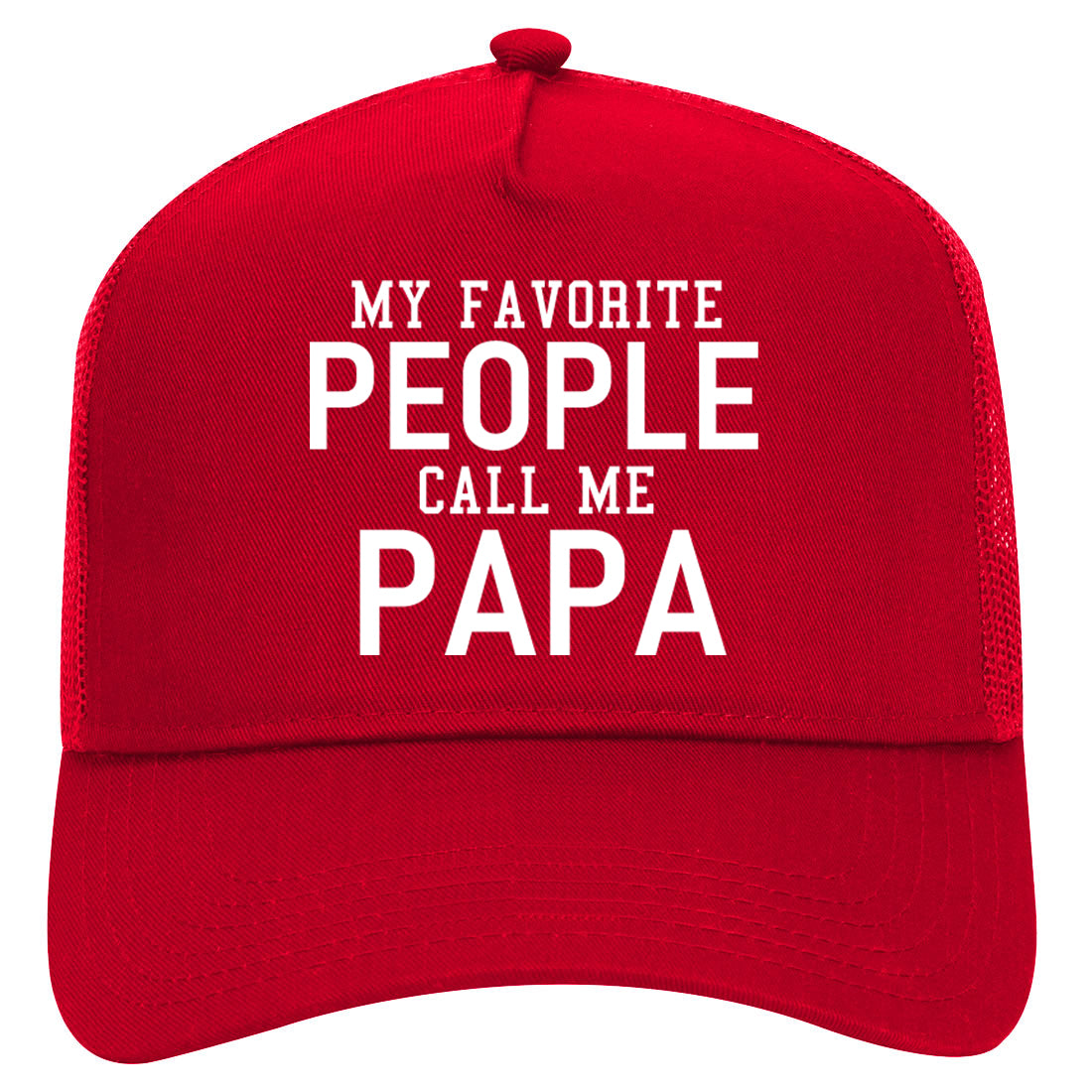 My Favorite People Call Me Papa Father Dad Mens Mesh Trucker Hat Red