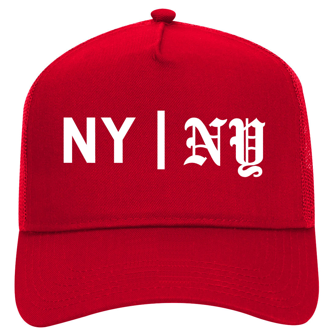 NY vs NY Mens Mesh Trucker Hat Red