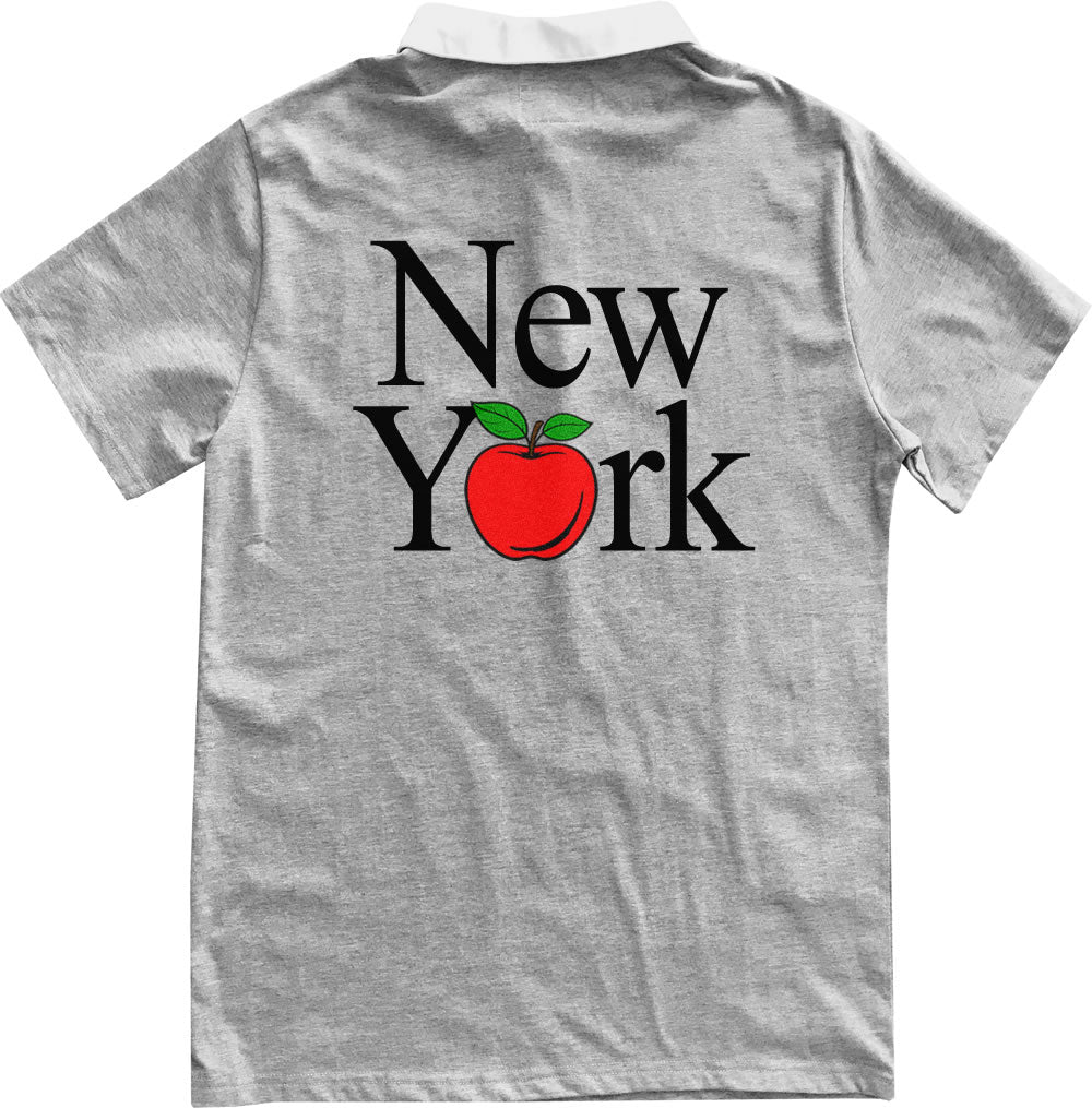 New York Apple Men's Short Sleeve Rugby Shirt Grey