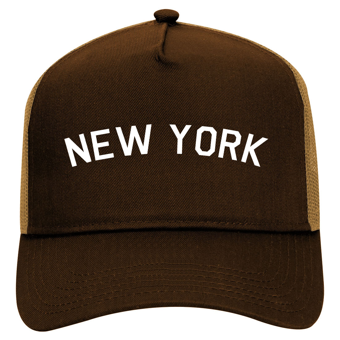New York Arch NYC Mens Mesh Trucker Hat Brown