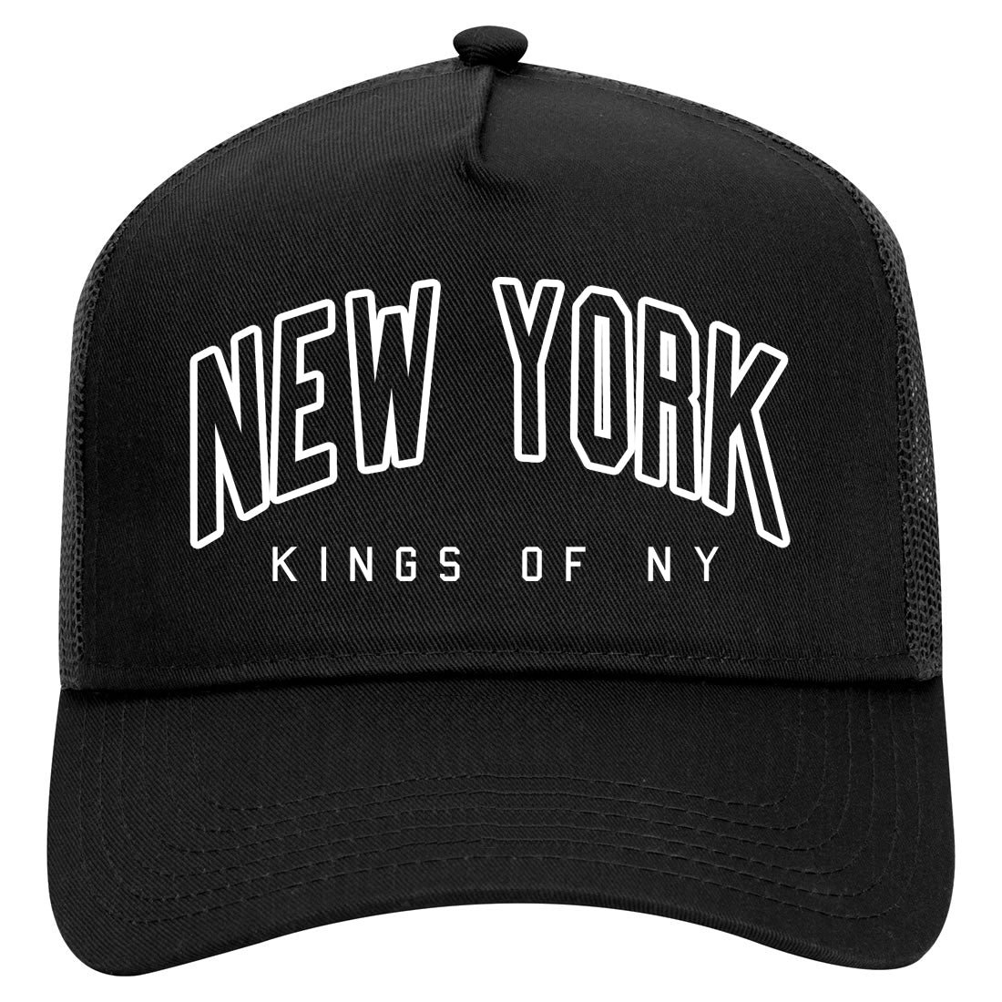 New York Blue And Orange Mens Mesh Trucker Hat Black