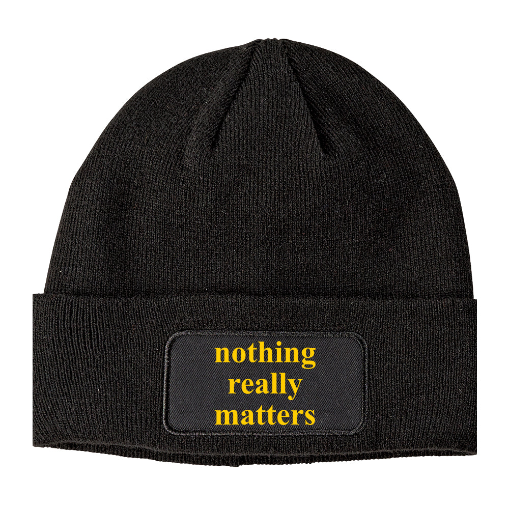 Nothing Really Matters Winter Knit Adult Beanie Hat Black